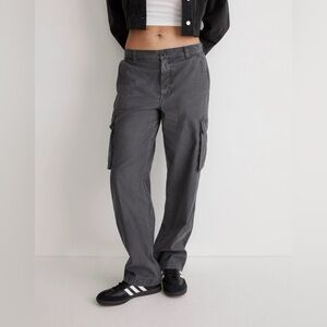 Madewell 90s Straight Cargo Pants Gray Khaki High Rise